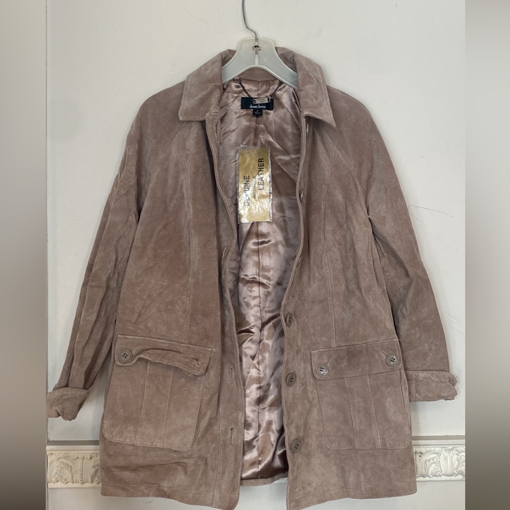 Vintage Dennis basso Cocoa Brown Suede Western Jacket Soft Chamois Casual Coat,
